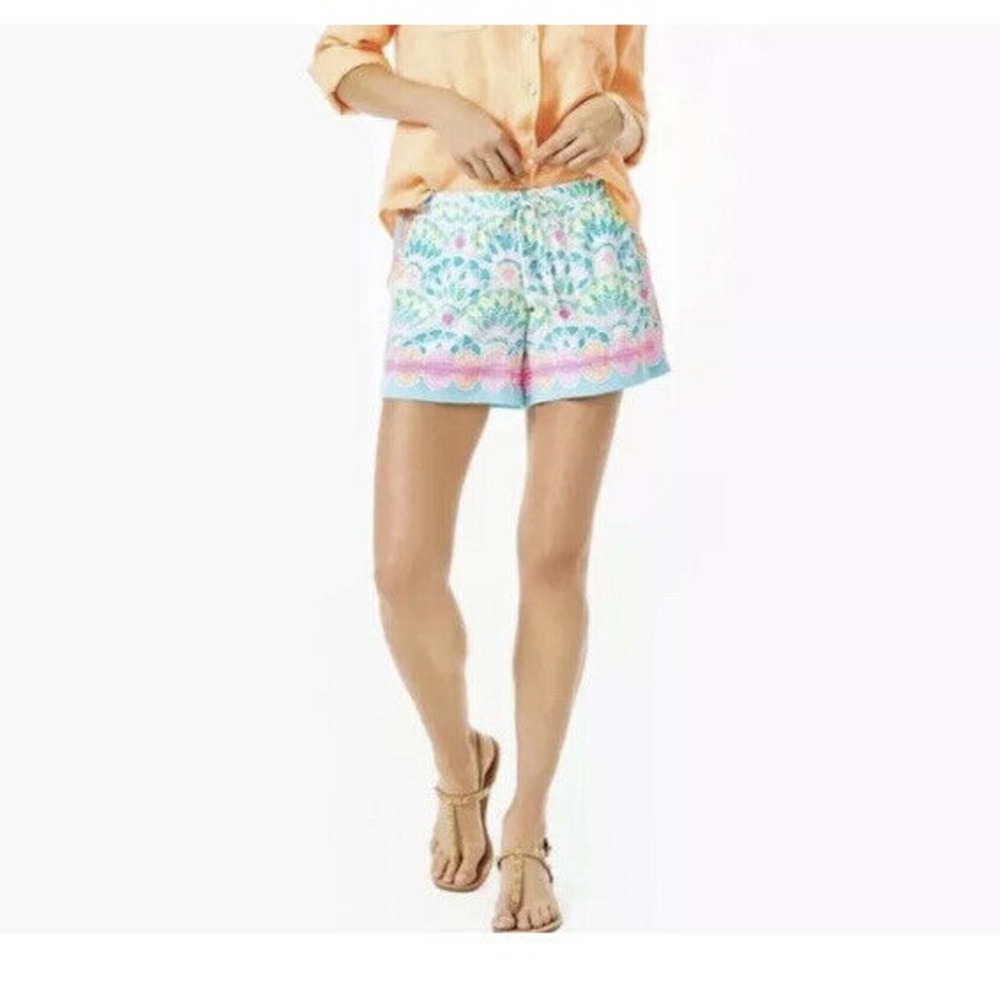 Lilly Pulitzer Katia Short 5"‎ Size XXS Blue Pink White Caribbean Citrus New